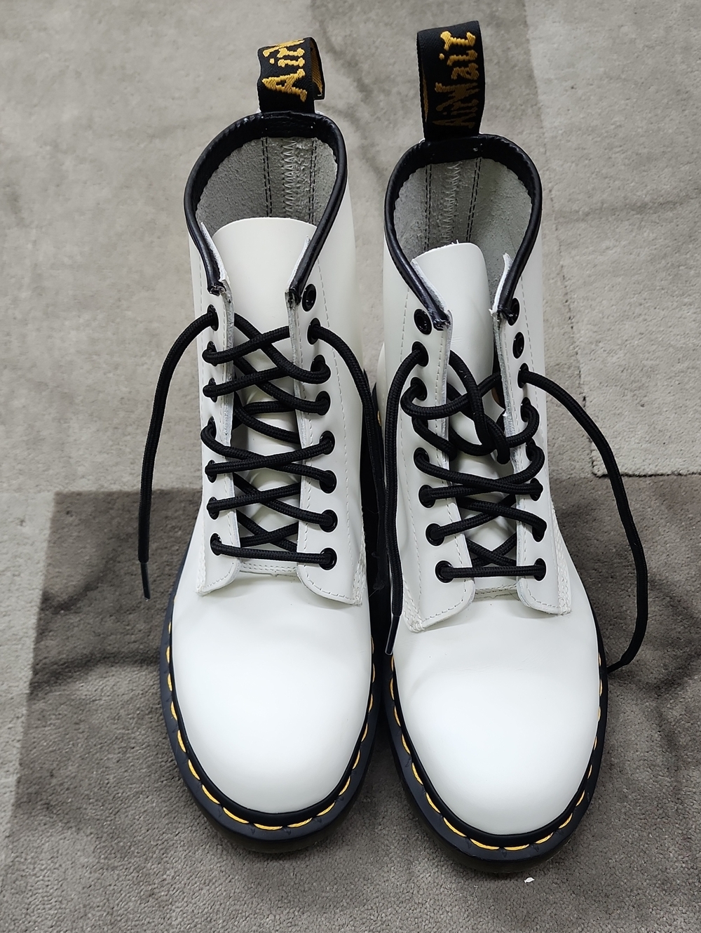 Dr. Martens 1460 Smooth Leather Lace-Up Boots Smooth Leather Combat Boots White